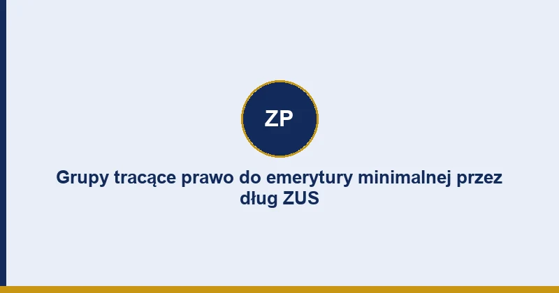 Grupy przedsiębiorców najczęściej tracące prawo do emerytury minimalnej przez dług ZUS