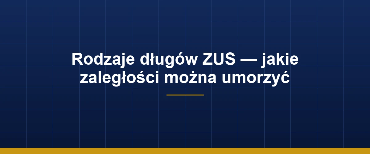 Rodzaje długów ZUS — jakie zaległości można umorzyć